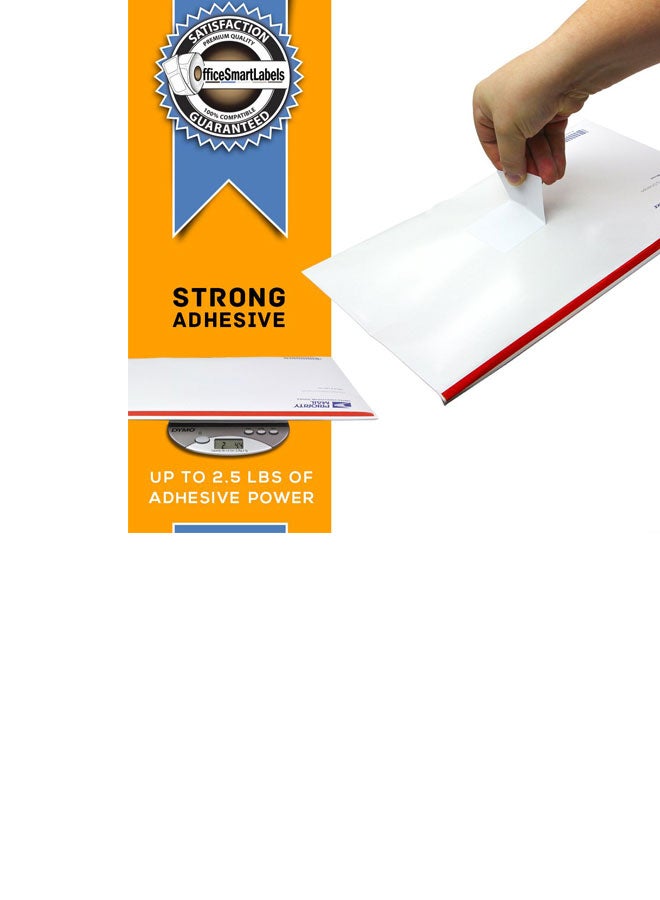 أوفيس سمارت لابس طقم بكرات ملصقات تسمية للشحن من 4 قطع أبيض - Image 2