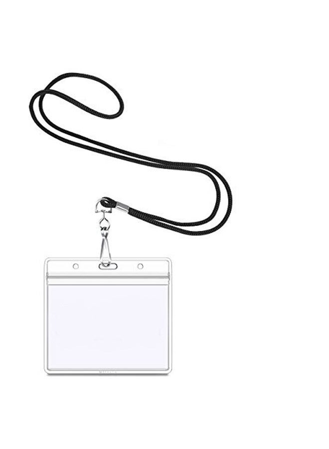 Pack Of 100 Horizontal ID Holder Black/Clear