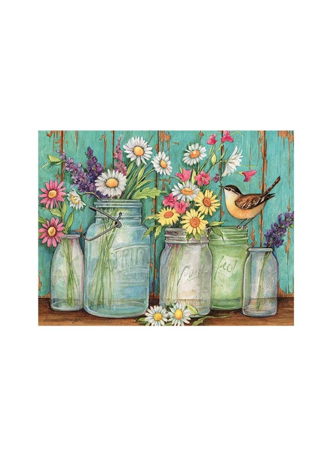 لانج بطاقة ملاحظات بتصميم أزهار موضوعة في جرار متعدد الألوان - Image 1