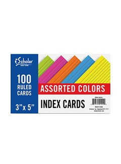 iScholar Pack Of 100 Assorted Colored Index Card Multicolour 