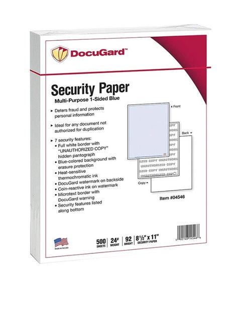500-Sheet Advanced Blue Multi-Purpose Security Paper