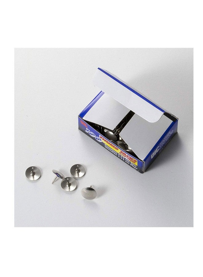 أوفيس ميت مجموعة مكونة من 1000 دبوس برأس حاد تثبت باستخدام الإبهام مصنوع من الستيل من OIC فضي - Image 2