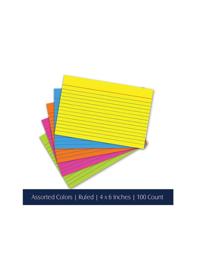 iScholar - Pack Of 100 Assorted Colored Index Card Multicolour - Image 1