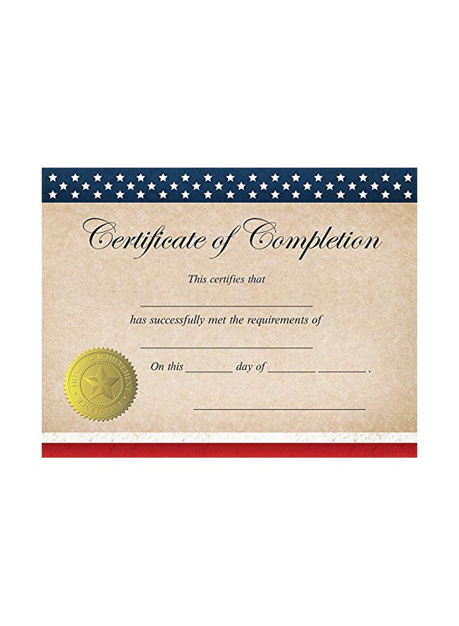 Patriotic Completion Certificate Multicolour