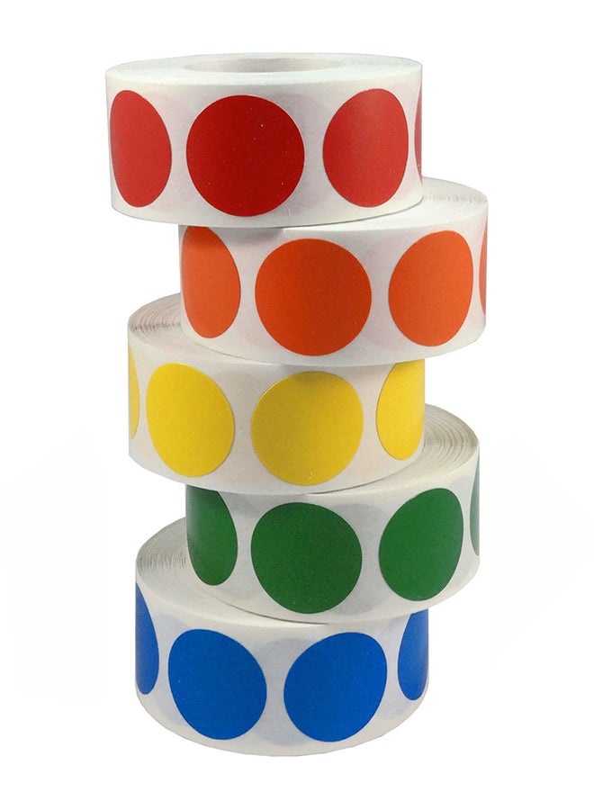 إن ستوك ليبلز.كوم مجموعة ملصقات ملونة للترميز بتصميم نقطة مكون من 2500 قطعة متعدد الألوان - Image 2