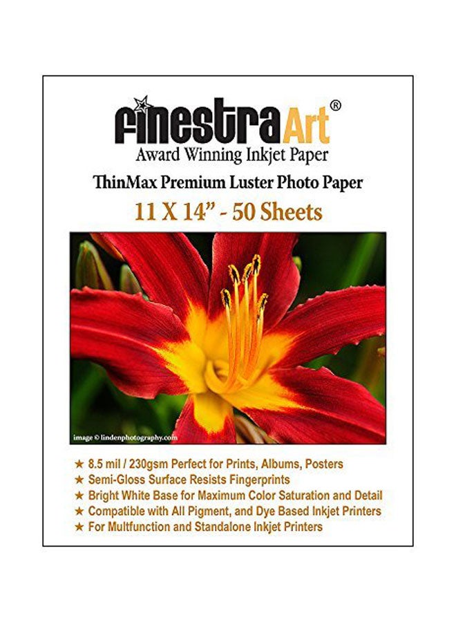 Finestra Art 50-Sheet Premium Luster Inkjet Photo Paper