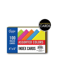 iScholar Pack Of 100 Assorted Colored Index Card Multicolour  - Image 1