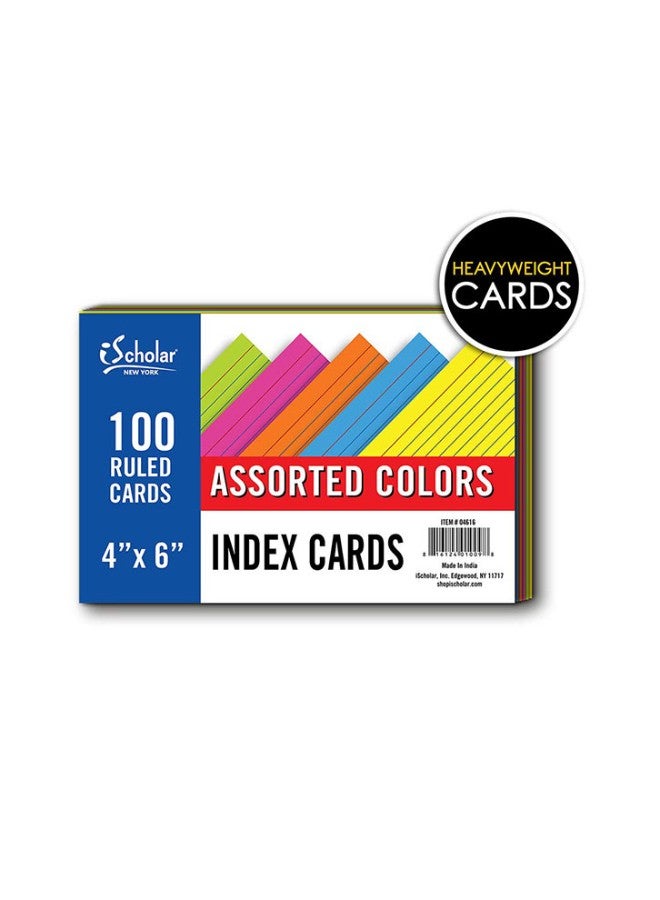 iScholar - Pack Of 100 Assorted Colored Index Card Multicolour - Image 1
