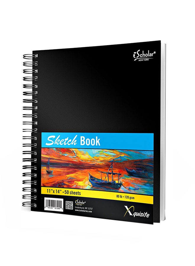 iScholar 50-Sheet Sketch Book Black - Image 1