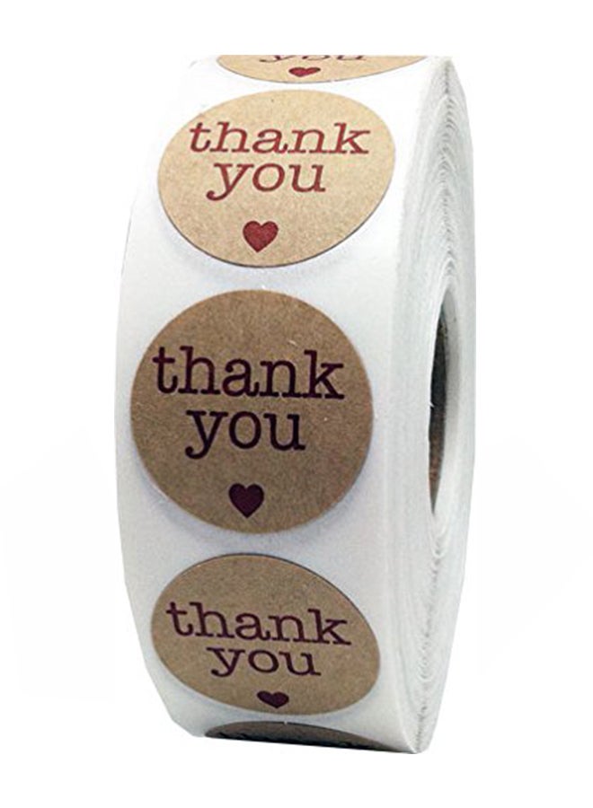 إن ستوك ليبلز.كوم ملصقات شكر بعبارة 'Thank you' بني - Image 1
