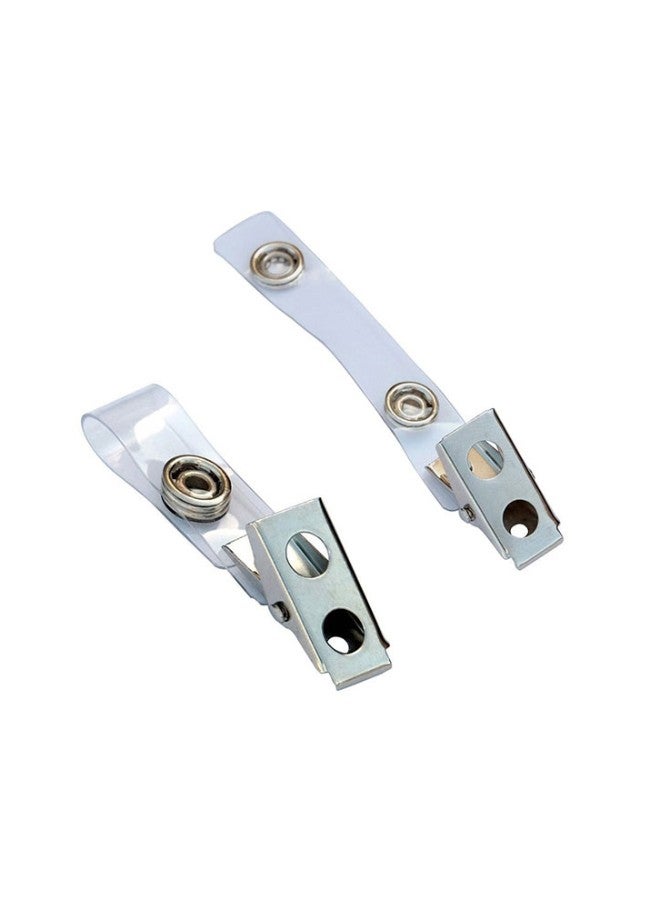 Fushing 150-Piece Badge Clip For ID Card And Badge Holder Silver/Clear - Image 1