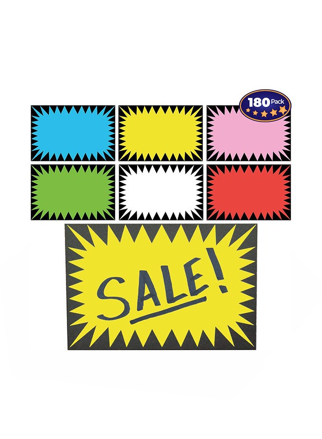 Retail Genius Pack Of 180 Display Tag Multicolour - Image 1