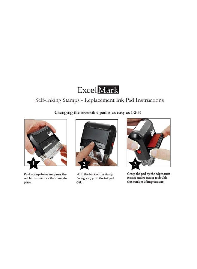 ExcelMark Posted Self Inking Rubber Stamp Black/Clear - Image 2