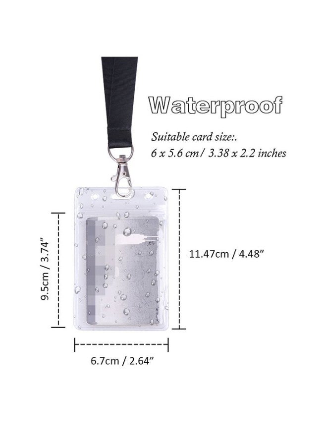 كوكا عبوة من 12 حامل شارة لبطاقة الإسم بتصميم عامودي أسود/شفاف - Image 2