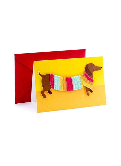 Dog In Sweater Signature Birthday Greeting Card