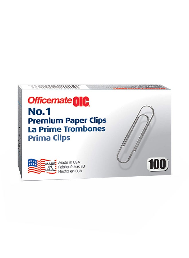 أوفيس ميت مجموع مشابك للأوراق مكونة من 10 قطع فضي - Image 2