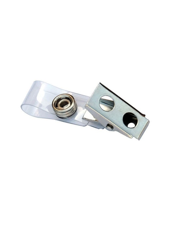 Fushing 150-Piece Badge Clip For ID Card And Badge Holder Silver/Clear - Image 2