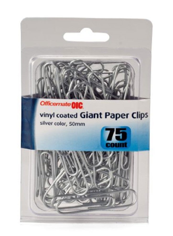 أوفيس ميت مشابك ورق مغلفة من 75 قطعة فضي