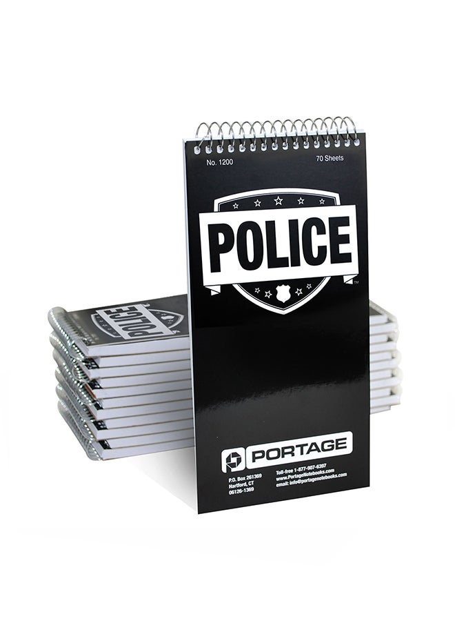 Portage Pack Of 12 Police Notebook Black - Image 1