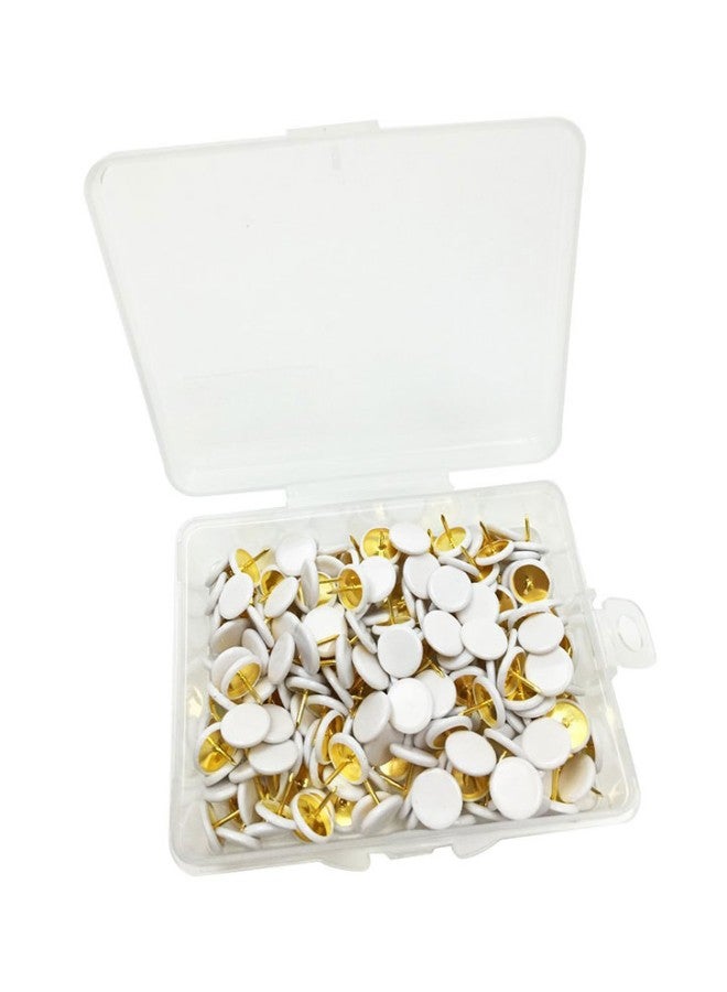 VAPKER 200-Piece Plastic Round Head Thumbtacks White - Image 1