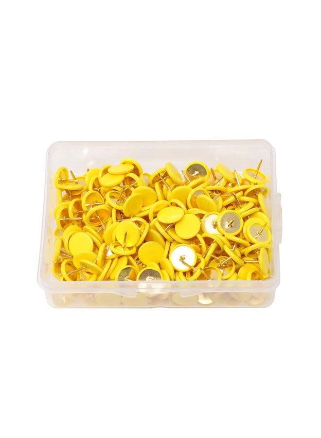 VAPKER 200-Piece Plastic Round Head Thumbtacks Yellow - Image 2