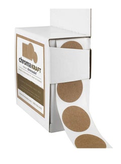 ChromaLabel 1000-Piece Kraft Dot Label Brown  - Image 1