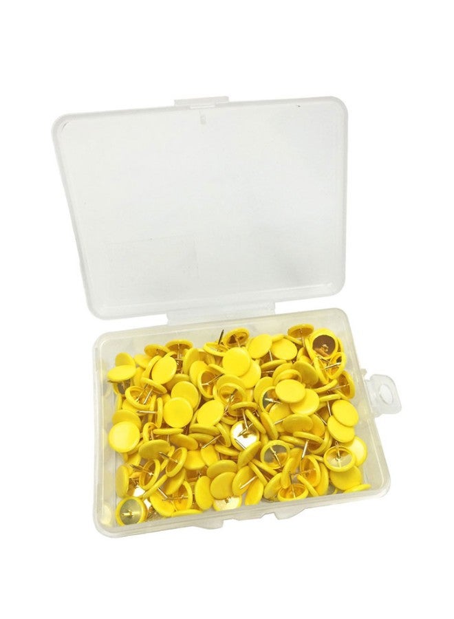 VAPKER 200-Piece Plastic Round Head Thumbtacks Yellow - Image 1