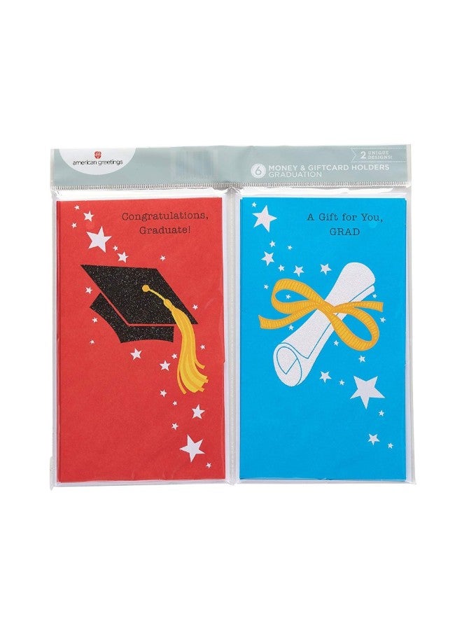 American Greetings Pack Of 6 Cap and Diploma Graduation Cards - Image 3