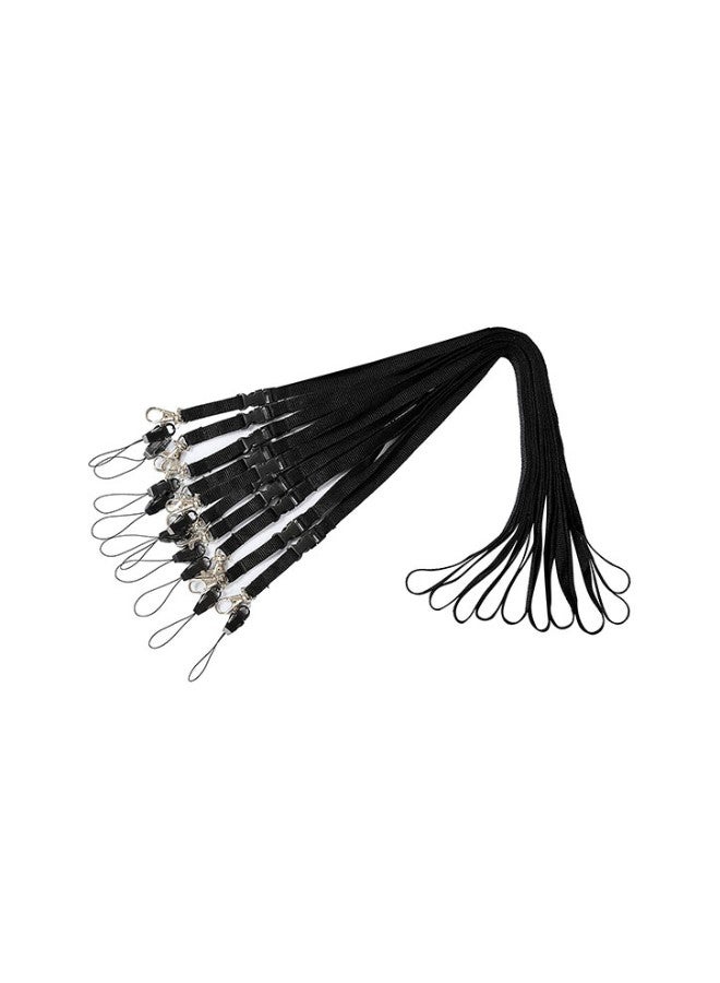 Wisdompro Pack Of 10 Neck Lanyard ID Name Tag Badge Holder Black - Image 1