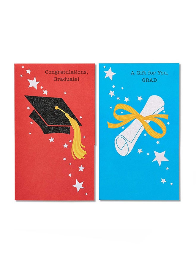 American Greetings Pack Of 6 Cap and Diploma Graduation Cards - Image 1
