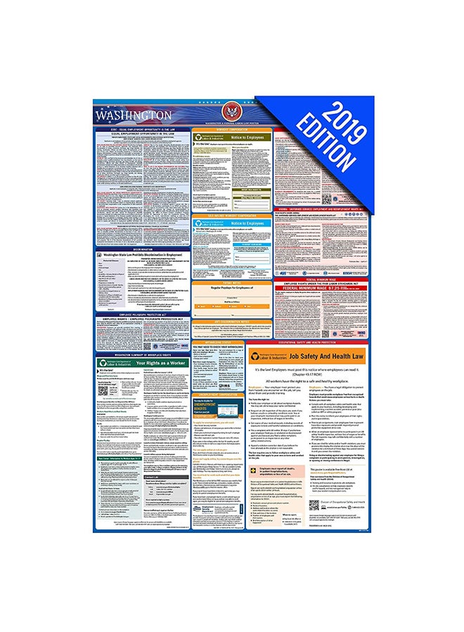 Labor Law Center 2019 Washington Laminated Mandatory All In One Poster - Image 1
