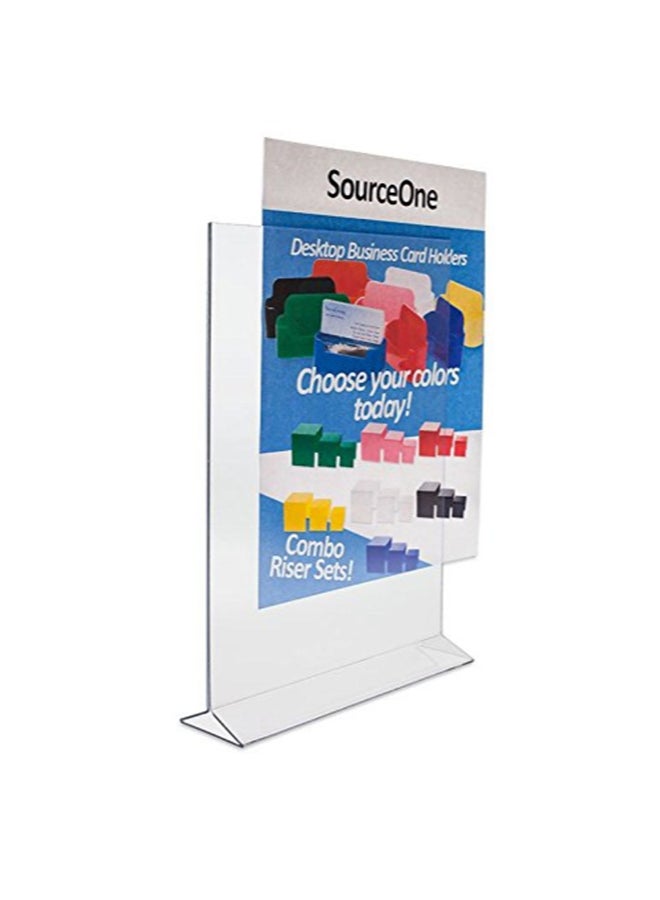 SourceOne 6-Piece Deluxe Double Sided Clear Acrylic Sign Holder Multicolour - Image 1