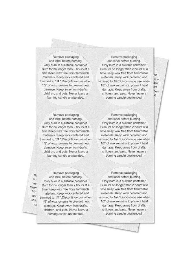 أوفيس سمارت لابس Pack Of 300 Candle Warning Sticker Label White  - Image 1