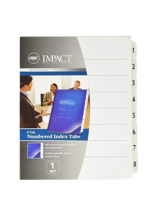 GBC Set Of 1 Impact Numbered Index Tab Clear - Image 1