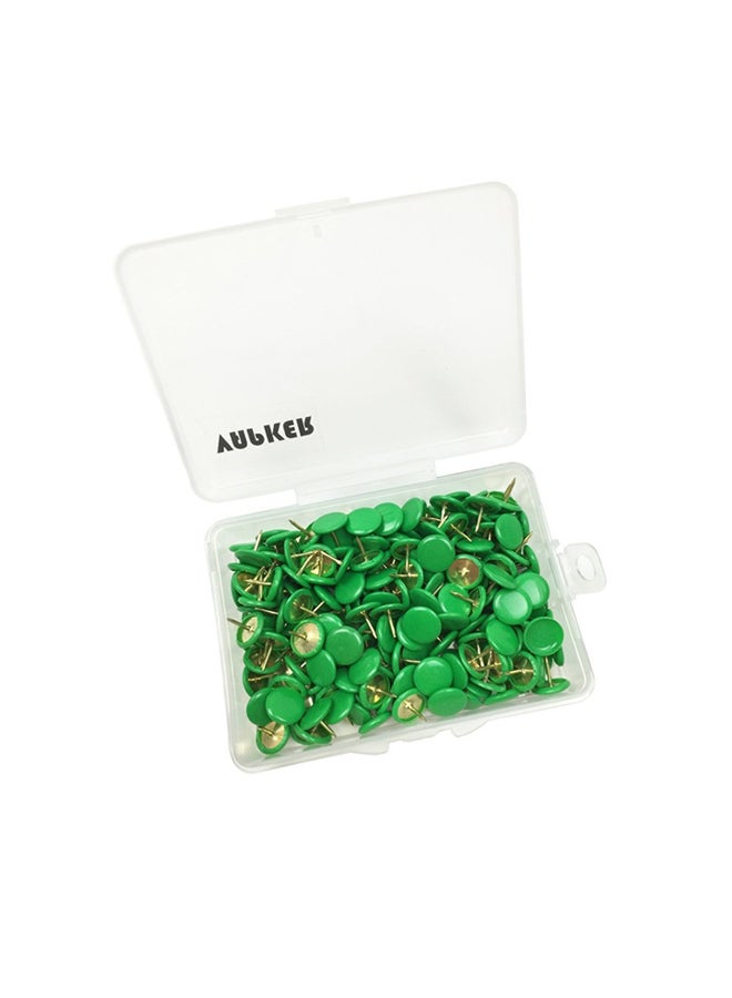 VAPKER 200-Piece Plastic Round Head Thumbtacks Green - Image 1