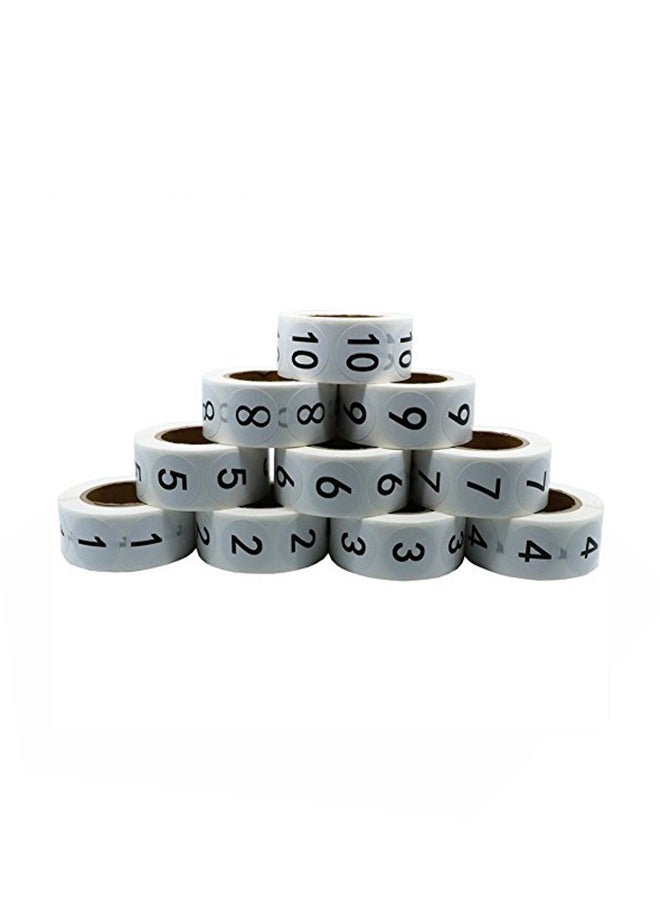 Number Sticker White