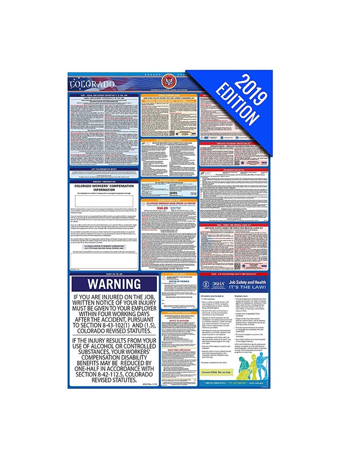 Labor Law Center 2019 Colorado Laminated Mandatory All In One Poster - Image 1