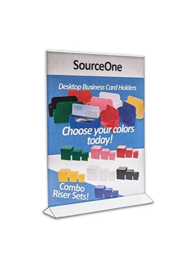 SourceOne 6-Piece Deluxe Double Sided Clear Acrylic Sign Holder Multicolour - Image 2