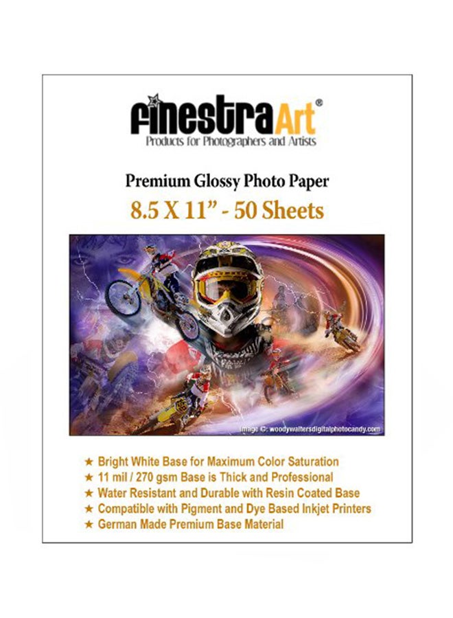 50-Piece Sheet Premium Glossy Photo Paper - v1552974507/N21837600A_1