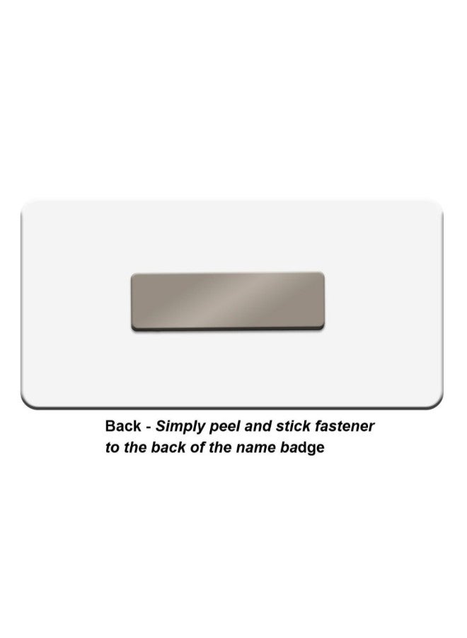 NapTags Name Tag/Badge Blank With Blue Border Silver - Image 3