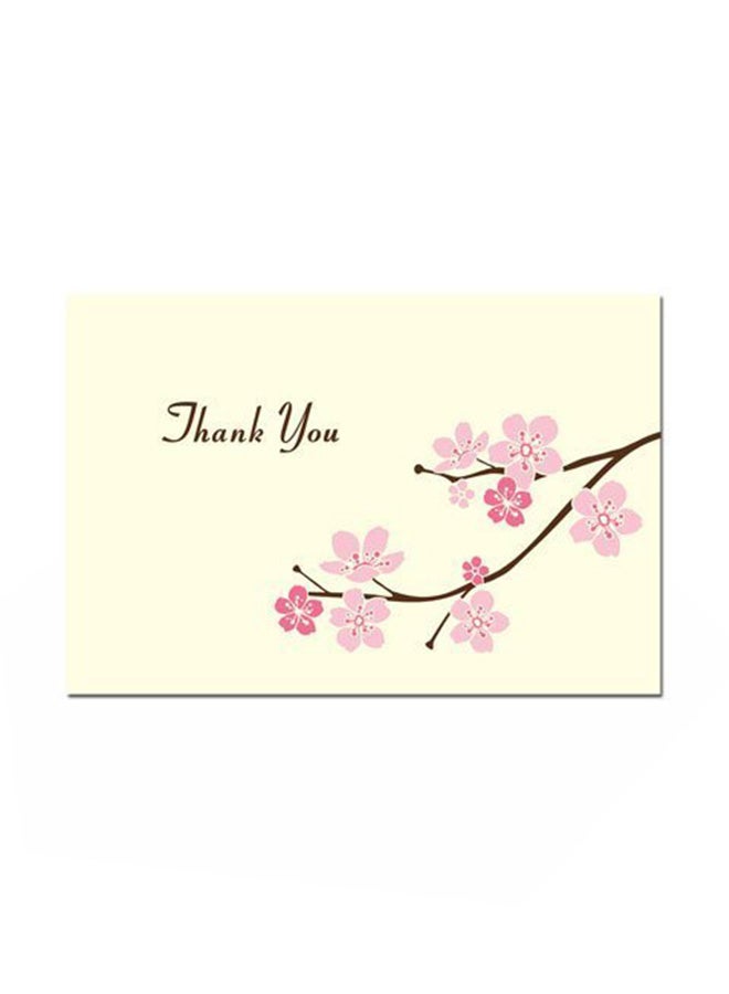 جي بي بطاقة بنمط أغصان أزهار الكرز بطباعة "Thank You" 