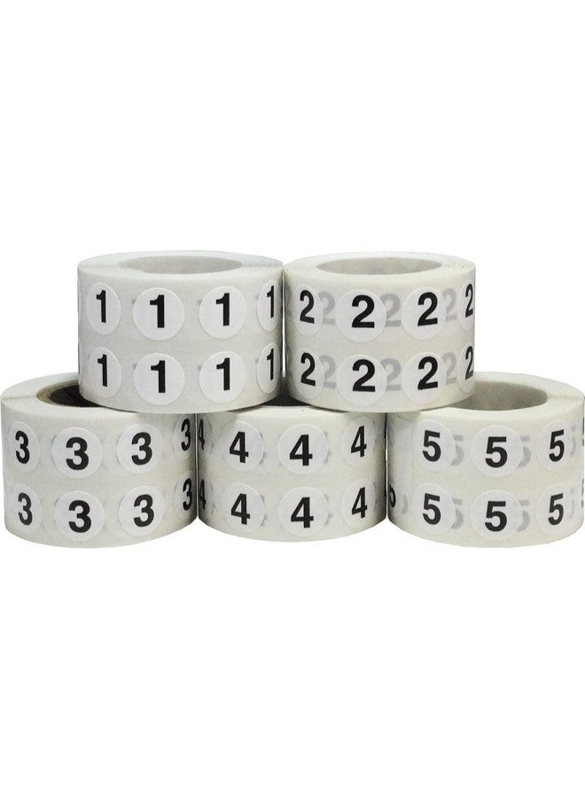 InStockLabels.com Numbers 1-5 Inventory Sticker White  - Image 2