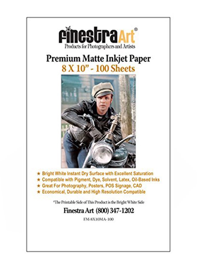 Finestra Art 100-Sheet Premium Arctic Matte Inkjet Photo Paper 