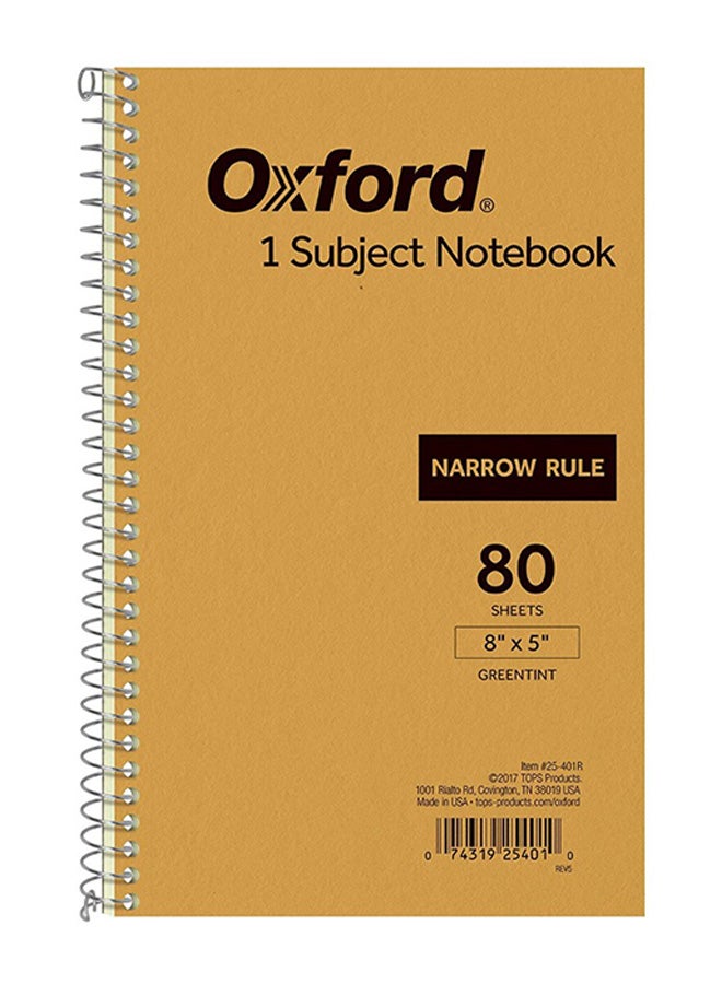 أمباد دفتر ملاحظات بسلك مفرد من 80 صفحة بني - Image 1