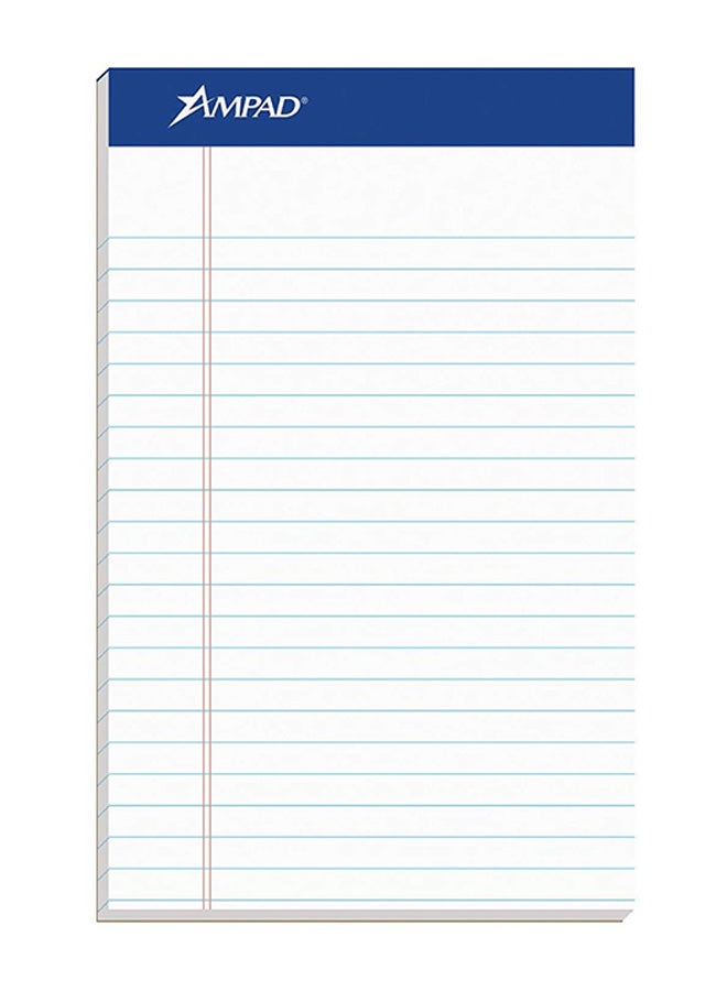أمباد دفاتر ملاحظات جامعية مُسطرة ومتوسطة الحجم من 50 قطعة أبيض - Image 1