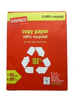 Staples 500-Sheet Copy Fax Laser Inkjet Printer Paper White 