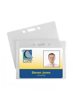 C-Line 50-Piece Proximity Badge Holder Clear 
