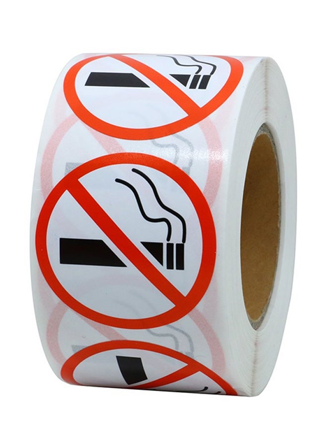 Hybsk Roll Of 500 No Smoking Logo Warning Sticker Multicolour - Image 1
