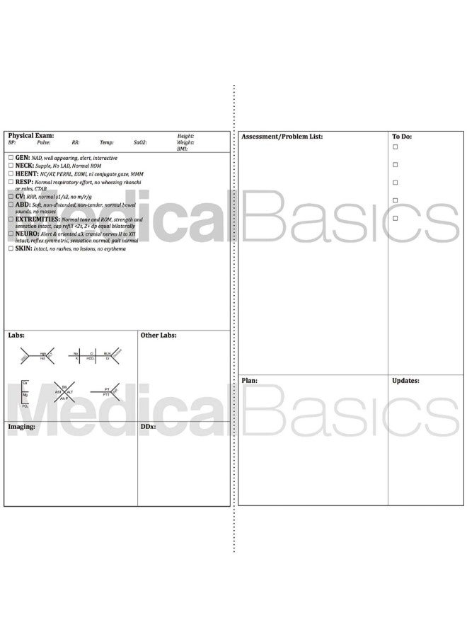 Medical Basics Medical History And Physical Notebook With 50 Medical Template Grey - Image 3
