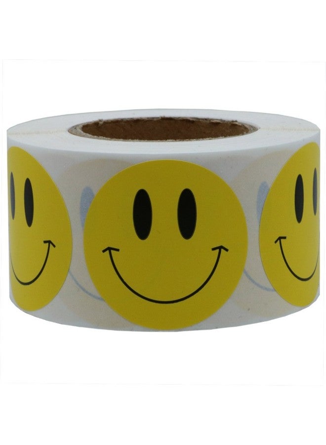 Hybsk Roll Of 500 Smiley Face Sticker Yellow - Image 2